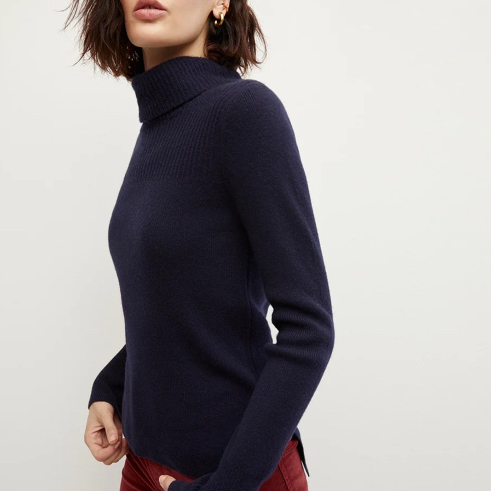 Veronica Beard Jurnee cashmere Blue  Turtleneck Sweater